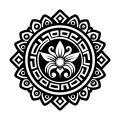 A glyph style icon of roman art tattoo