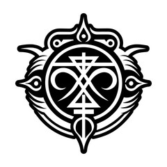 Naklejka premium A glyph style icon of ancient tattoo