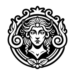 Fototapeta premium A filled style icon of proserpina goddess symbol