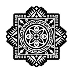 A filled style icon of roman carpet tattoo