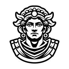 A solid style icon of roman statue tattoo