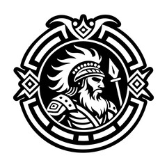 A glyph style icon of titanomachy symbol