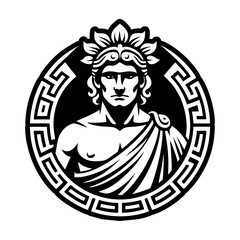 A filled style icon of roman toga tattoo
