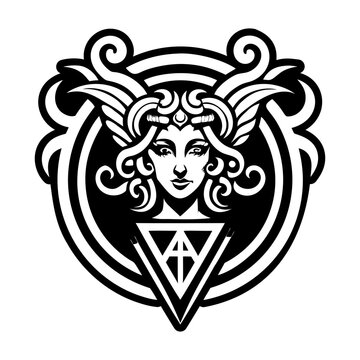 A solid style icon of vesta goddess symbol