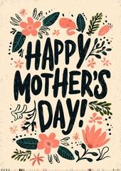 Obraz premium Mother's Day greeting card message