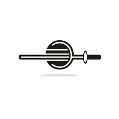 Fencing - Vector icon, isolated on white background  -  