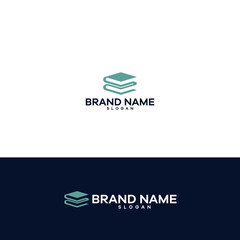 Modern Stacked Books: Education Knowledge Vector Logo