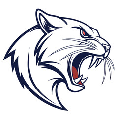 Angry wild cat head graphic