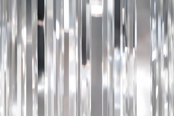 Close-up of vertical, clear, glass rods