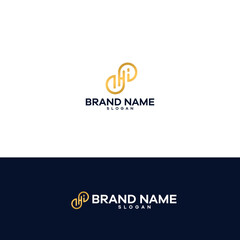 Modern HH Connect: Abstract Infinity Gold Vector Logo