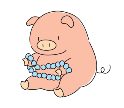 真珠の耳飾りの豚　unique 一点もの　原画 豚に真珠 | nonjie