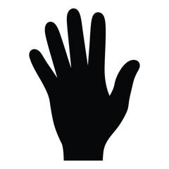 Hand Silhouette Vector on White Background
