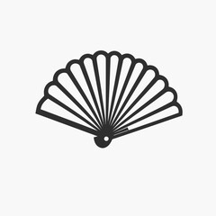 Paper Fan - Vector icon, isolated on white background  -  