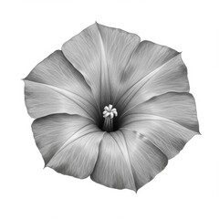 Fototapeta premium Monochrome Flower Drawing Detailed Petals Close Up