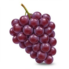 Fototapeta premium Red Grape Cluster Isolated on White Background