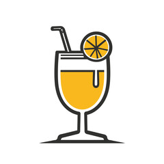 Pi&ntilde;a Colada - Vector icon, isolated on white background  -  