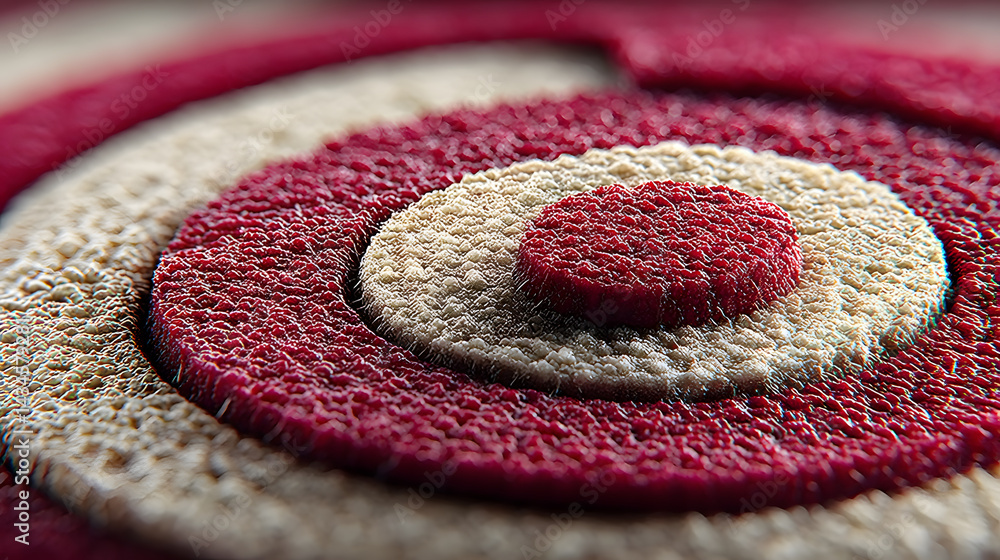 Poster textured close-up of colorful circular patterns in soft materials