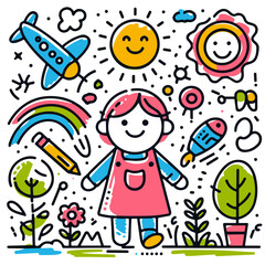 Child exploring a colorful world filled with sunshine and imagination  