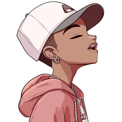 Rapper - Vector icon, isolated on white background  -  