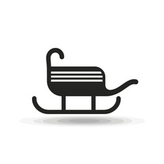Sled - Vector icon, isolated on white background  -  