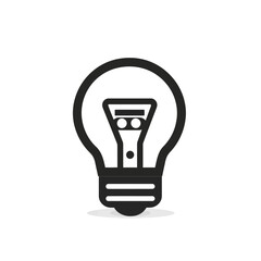 Smart Bulb - Vector icon, isolated on white background  -  