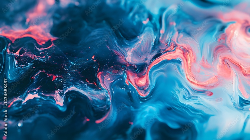 Poster vibrant abstract background featuring swirling patterns of blue and pink hues. perfect for design pr