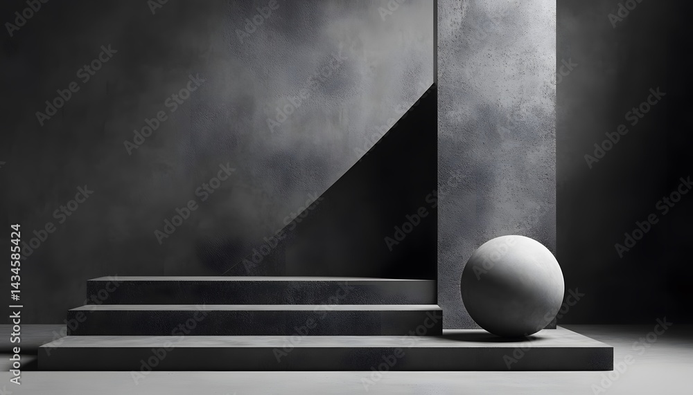Aufkleber a modern abstract composition featuring geometric shapes in a minimalist style. the interplay of lig