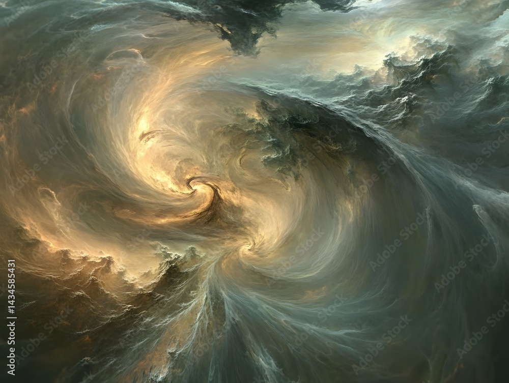 Poster a mesmerizing swirl of colors and patterns resembling a dynamic cosmic formation, evoking feelings o