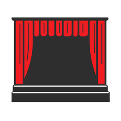 Theater - Vector icon, isolated on white background  -  