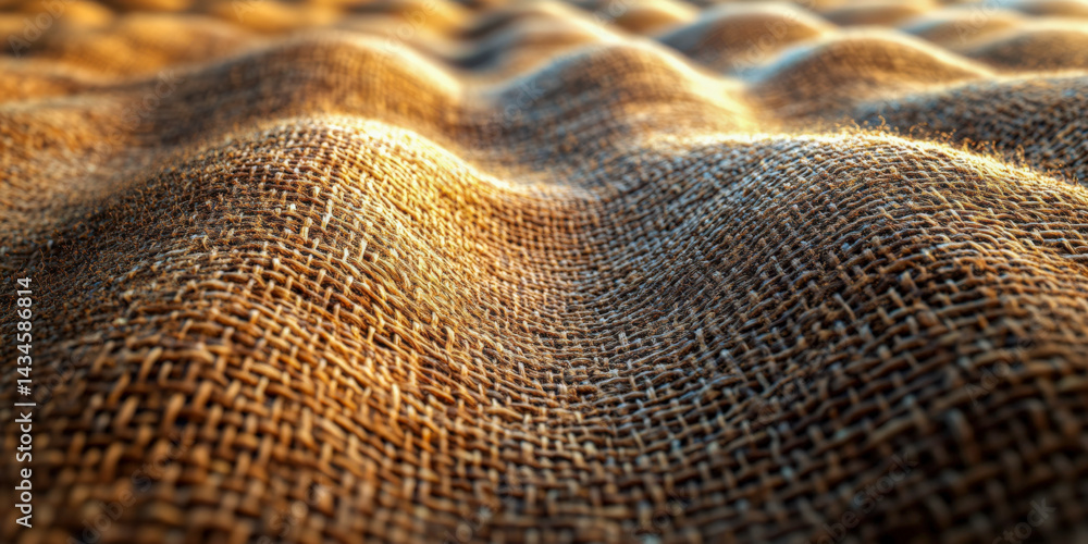 Poster intricate textures of fabric create a miniature landscape with soft waves and natural light enhancin