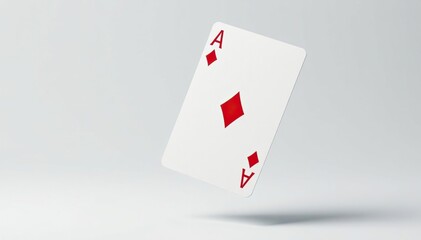 Obraz premium A single playing card flipped mid-air, isolated on white , ascending, playing