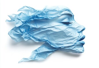 Fototapeta premium A person in panic, crushed by fear and psychological pain, is a representation of the human stress and anxiety concept, where crumpled paper signifies distress and depression symptoms affecting