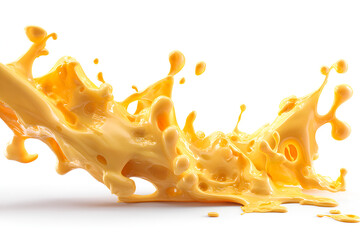Delicious Yellow Liquid Splashing Dynamic Flowing Creamy Texture