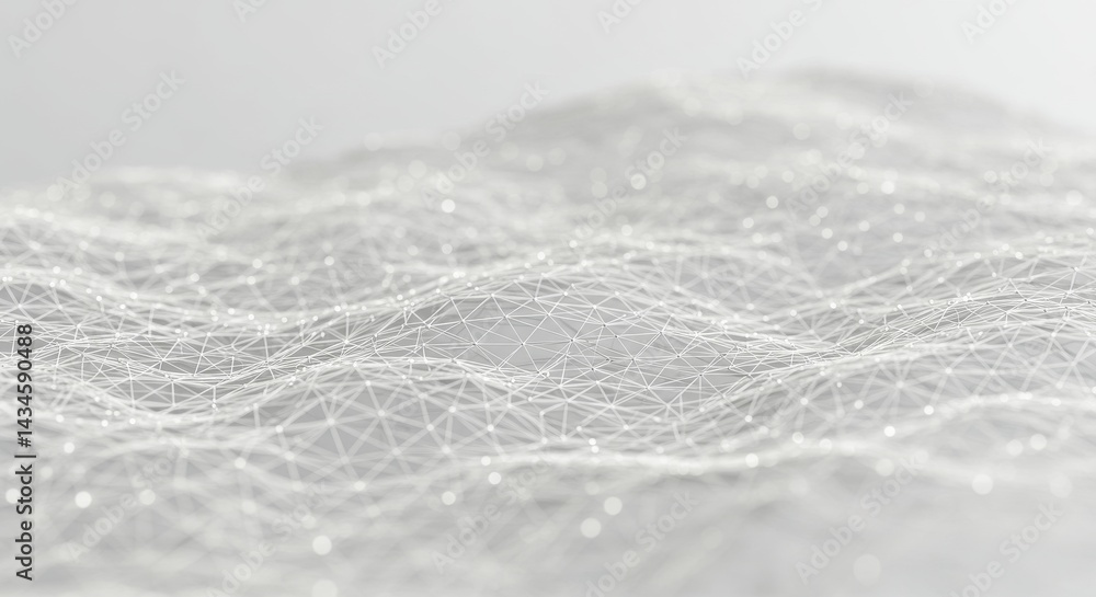 Poster wave network - abstract network, connection, data, communication, technology. symbolizing global net