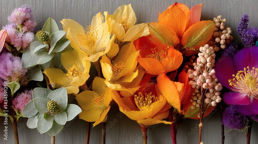 Aufkleber vibrant blooms of spring in a stunning array of colors and textures