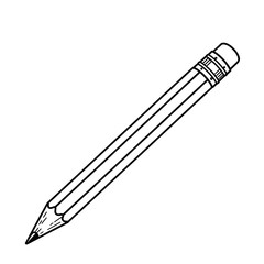 Classic Pencil Illustration Simple Line Drawing of a Wooden Pencil