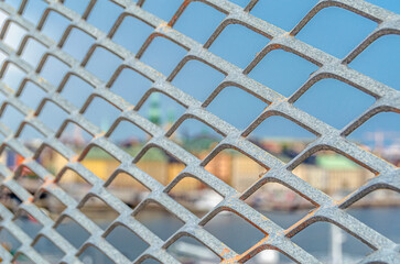 Detail of a chain-link fence