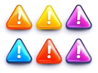 The danger and warning sign set is comprised of an exclamation mark sign, which is a caution icon