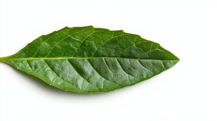 Obraz premium A captivating close-up shot of a green leaf revealing intricate textures and patterns, showcasing the beauty of nature's design in every vein and surface detail.