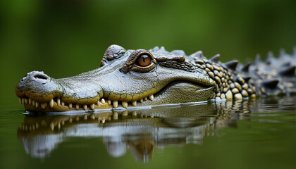 Fototapeta premium Close-Up of a Lurking Crocodile