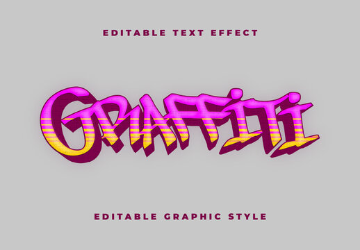 Pink And Yellow Graffiti Street Font Urban Rough Striped Text Effect