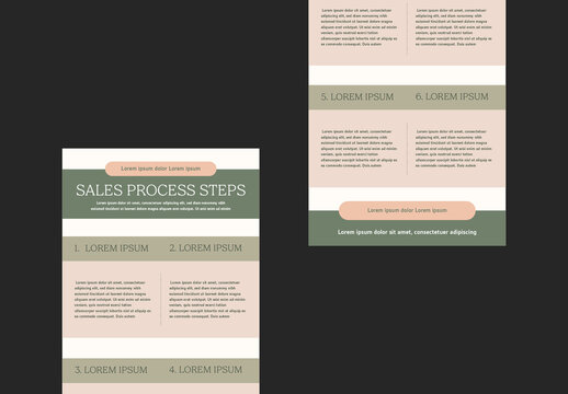 Green And Beige Simple Steps Process Infographic Template