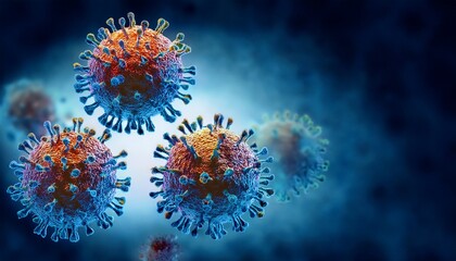 Triple virus outbreak or Tripledemic Covid Flu And RSV or respiratory syncytial virus with three pathogen cells dangerous infectious disease cells as a health concept