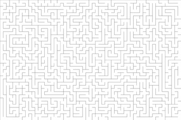 Fototapeta premium Minimalistyczny biały wzór labiryntu, geometryczne tło z cienkimi liniami do nowoczesnych projektów graficznych, edukacyjnych i łamigłówek