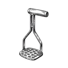 Vintage Handheld Potato Masher A Classic Kitchen Tool Illustration