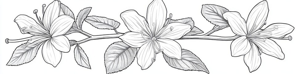 Detailed black and white illustrations of honeysuckle flowers highlight their distinctive characteristics