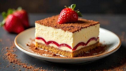 Rich and decadent tiramisu, dusted with cocoa powder , culinary, tiramisu