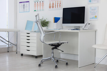 Doctor's workplace with modern computer in office