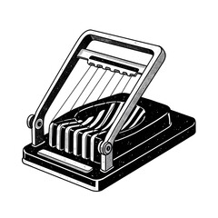 Vintage Egg Slicer Illustration Retro Kitchen Tool Design
