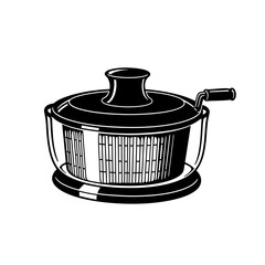 Vintage Salad Spinner Illustration Retro Kitchen Gadget Design